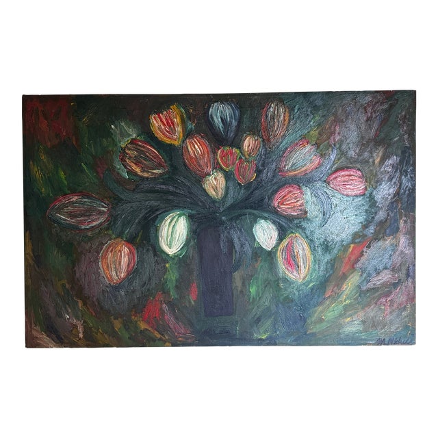Flowers for My Mom Contemporary Original Oil Painting by Monique Nichols For Sale