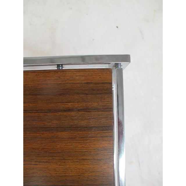 Mid-Century Chromed Steel & Teak Side Table, 1960s For Sale - Image 4 of 8