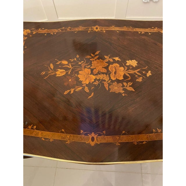 Antique French Rosewood Marquetry Inlaid Centre Table For Sale - Image 16 of 18