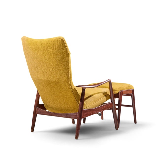 Wood Madsen & Schubell Ms20 Mid Century Danish Teak Reclining Lounge Chair and Ottoman For Sale - Image 7 of 11