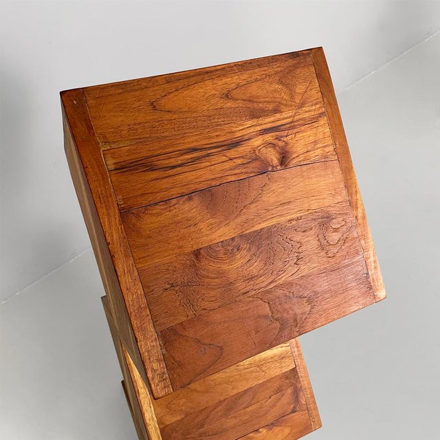 Italian Modern Geometric Wooden Chest of Drawers, 1980s For Sale - Image 13 of 15