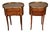 1930s French Style Satinwood Inlaid Pair of Nightstands / Bedside Tables, 2 Pieces For Sale