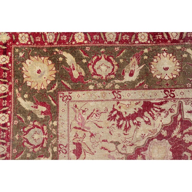 Antique Indian Finely Woven Rug of Mughal Empire 5'11 X 7'7 For Sale - Image 11 of 14