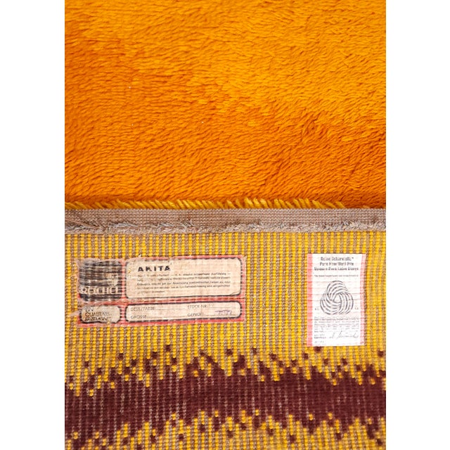Textile Wool Rug in Orange & Brown by Reichel, Germany, 1970s For Sale - Image 7 of 8