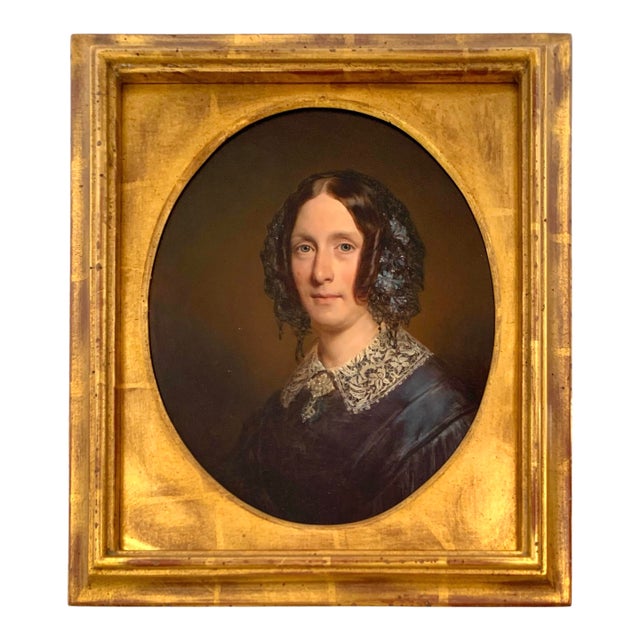 Early 20th Century Painting British Lady Portrait Oil on Board Framed Fine Art Decor For Sale