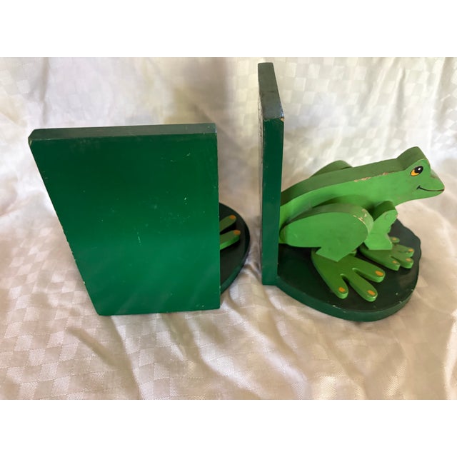 Pair of Handmade Wooden Frog Bookends For Sale In Lexington, KY - Image 6 of 11