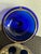 Vintage Cobalt Decanter W/ Metal Hinged Glass Top For Sale - Image 9 of 9