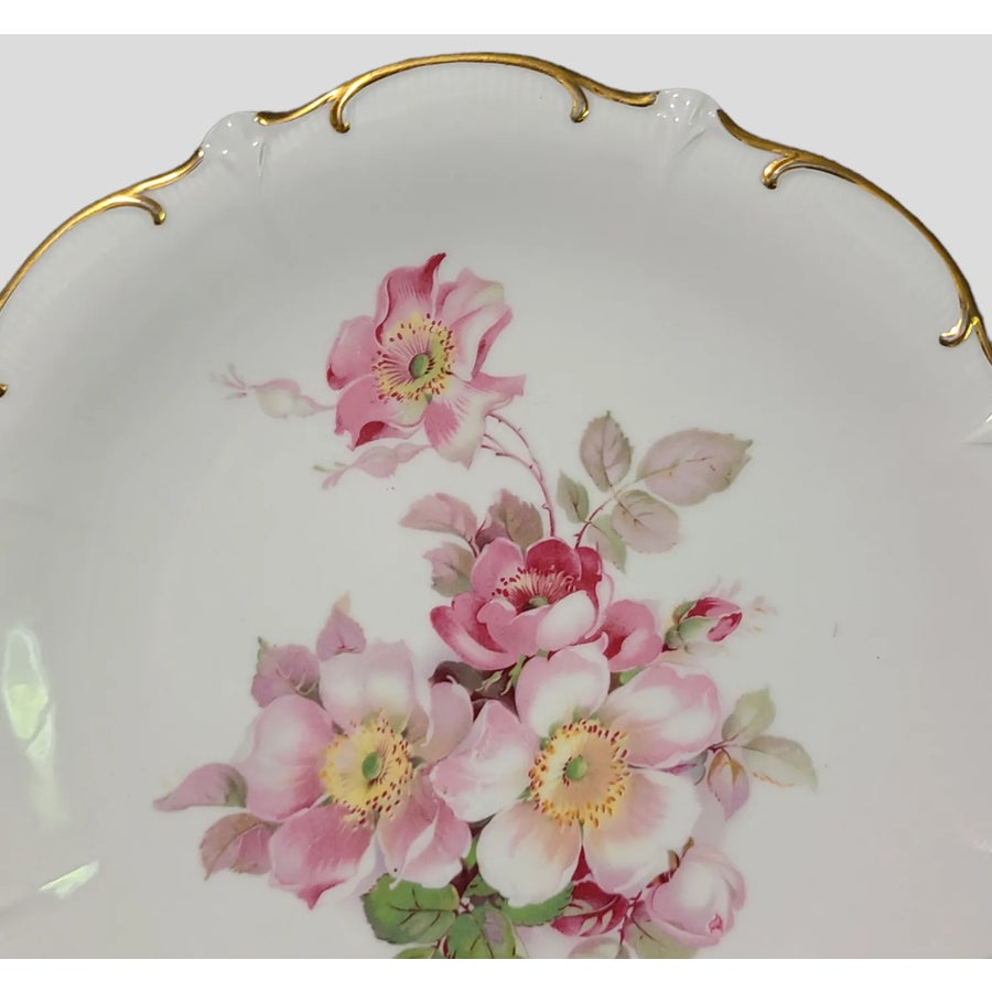 Late 20th Century Romantic Wild Rose Golden Grown Schumann Arzberg