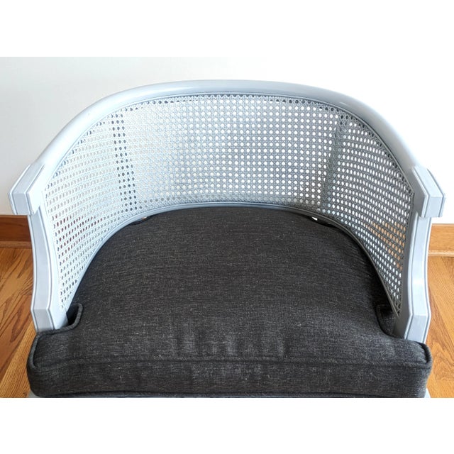 French Provincial Cane Barrel Chair For Sale - Image 10 of 11