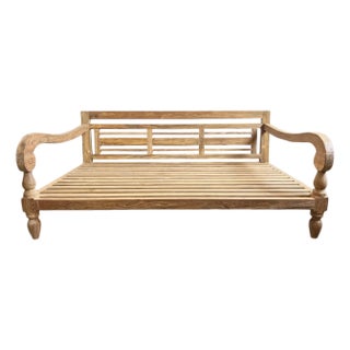 Outdoor Indoor Sutton Teak Balinese Daybed For Sale