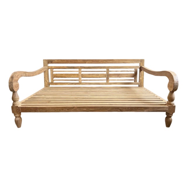 Outdoor Indoor Sutton Teak Balinese Daybed For Sale
