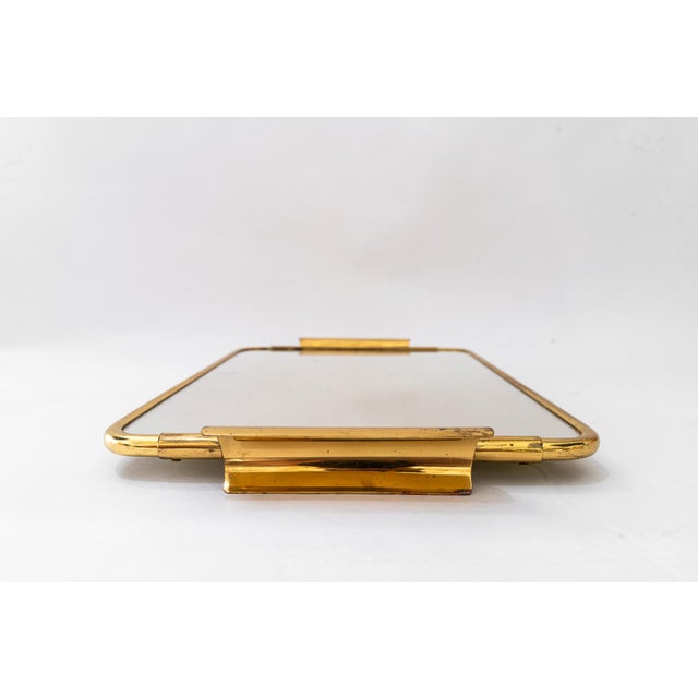 Art Deco Brass Serving Plate with Mirror, 1920s For Sale - Image 4 of 14