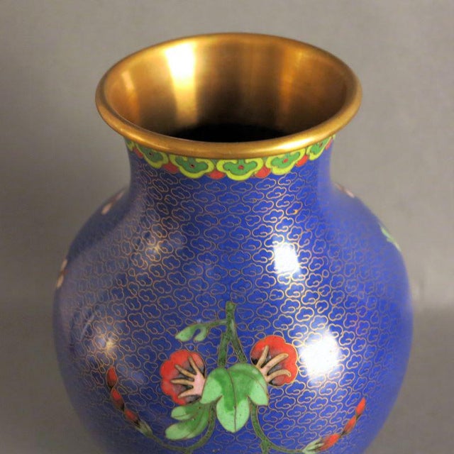 Enameled Cloisonne Vase, 1950s, in Flawless conditions. Designed 1950 to 1959