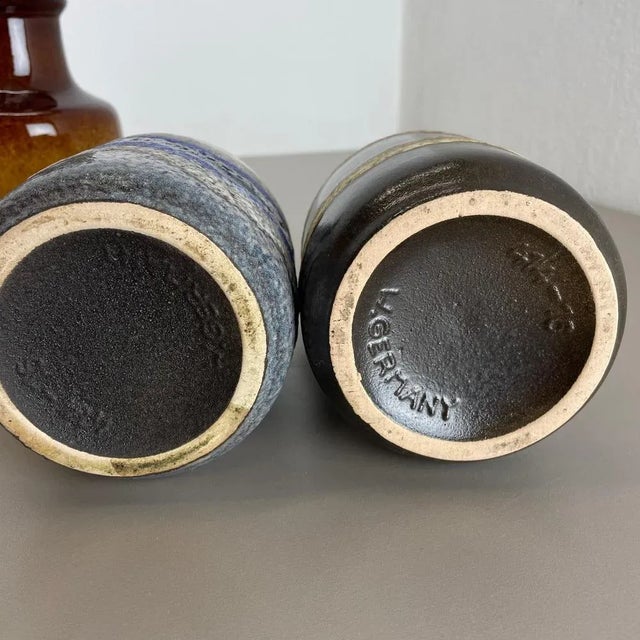 Vintage Pottery Fat Lava Multicolor Vases by Scheurich, Germany, Set of 5 For Sale - Image 9 of 10