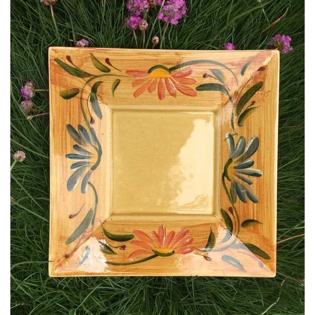 Ceramic Maison De Catherine Provence Square Plates- Set of 3 For Sale - Image 7 of 12