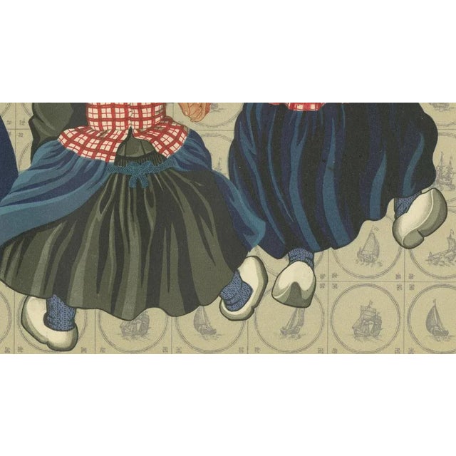 Joyful Children's Round Dance in Spakenburg Costume, 1932, Paper For Sale - Image 3 of 10