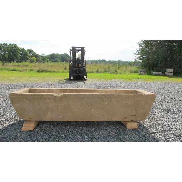 74" Inch Long Hand Chiseled Stone Trough 62 For Sale - Image 11 of 12