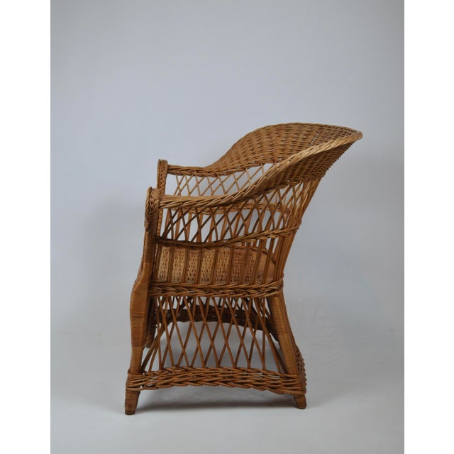 20th Century Wicker Armchairs with Rolled Arms, 1920, Set of 2 For Sale - Image 3 of 18