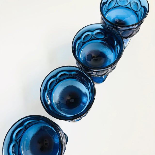 Glass Noritake Spotlight Blue Coupe Glasses - Set of 4 For Sale - Image 7 of 7
