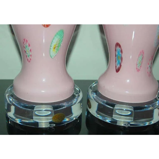 Vintage Murano Glass Lamps Pink For Sale In Atlanta - Image 6 of 11