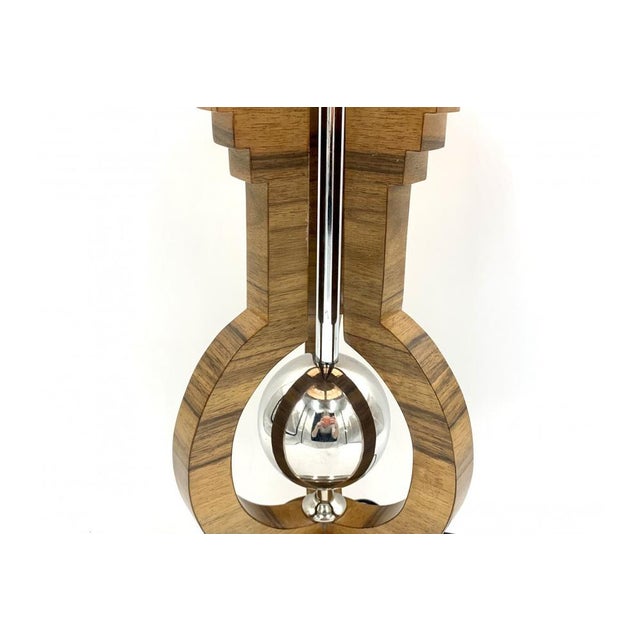 Wood Art Deco Table Lamp, 1950s For Sale - Image 7 of 8
