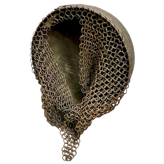 Silver Indo-Persian Kulah Khud Hand-Engraved Steel Helmet For Sale - Image 8 of 8