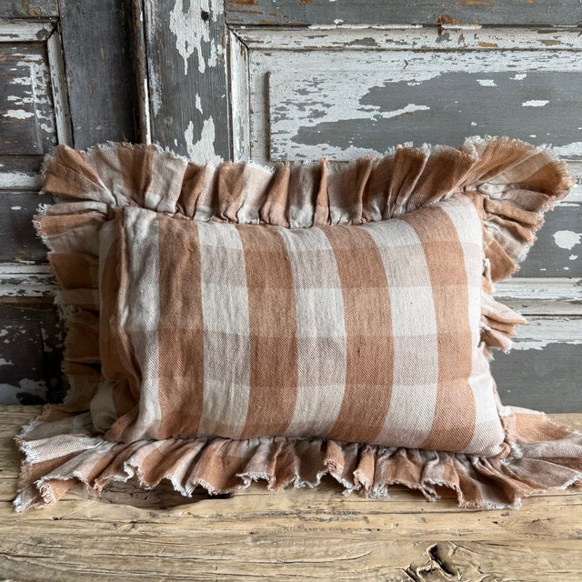 French Linen Boudior Case – Boho Terracotta For Sale In Los Angeles - Image 6 of 6