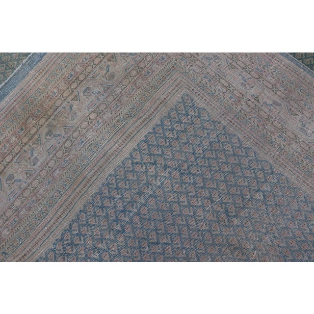 Antique Persian Tabriz Rug With Soft Light Blue Field and Fine Allover Design For Sale - Image 15 of 15