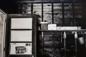 His Garage Black and White Photograph