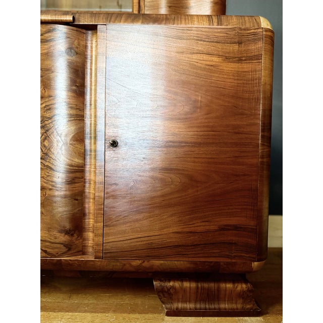 Wood Monumental Early 20th Century German Art Deco Two Piece Buffet For Sale - Image 7 of 12
