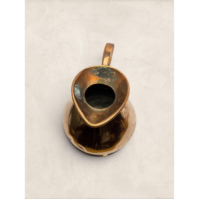 Metal Antique English Hand-Hammered Copper Water Pitcher For Sale - Image 7 of 7
