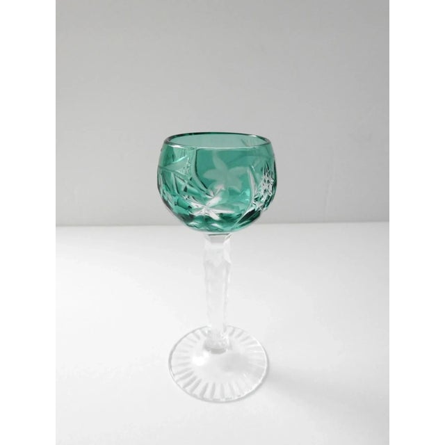 Vintage Lausitzer Colored Crystal Cordial Liquor Shot Glasses