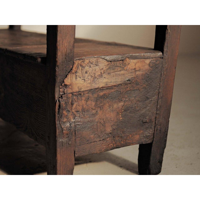 Rustic 19th Century French Folk Bench Chest in Wood, Auvergne For Sale - Image 3 of 18