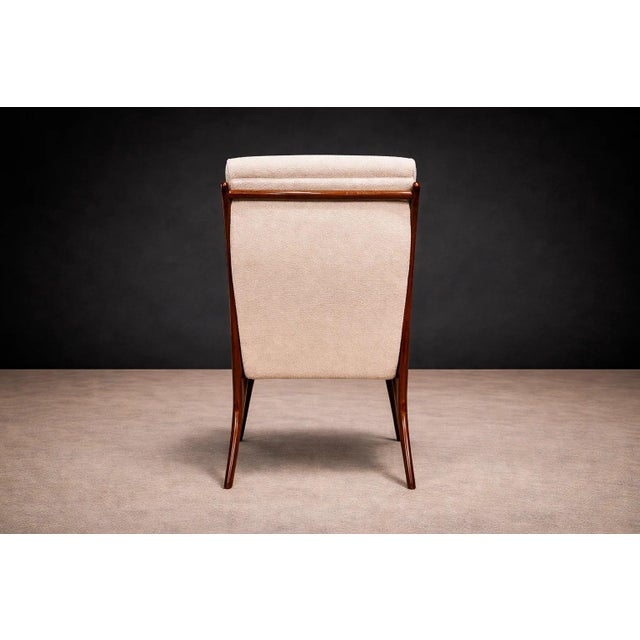 Armchair in Hardwood and Bouclé by John Graz, 1950s For Sale - Image 4 of 10
