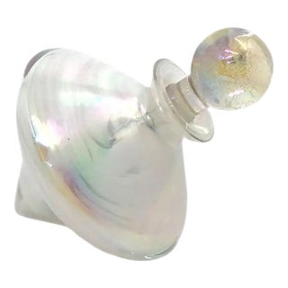 Aurora Borealis Coated Art Glass Perfume Bottle, Vintage 1960s Design For Sale
