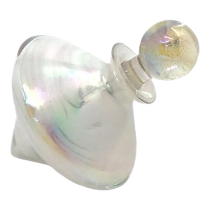 Aurora Borealis Coated Art Glass Perfume Bottle, Vintage 1960s Design