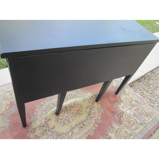 Vintage Dark Blue Wood Vanity With Stool 5 Drawer Cottage Style, 2 Pieces For Sale In Naples, FL - Image 6 of 12