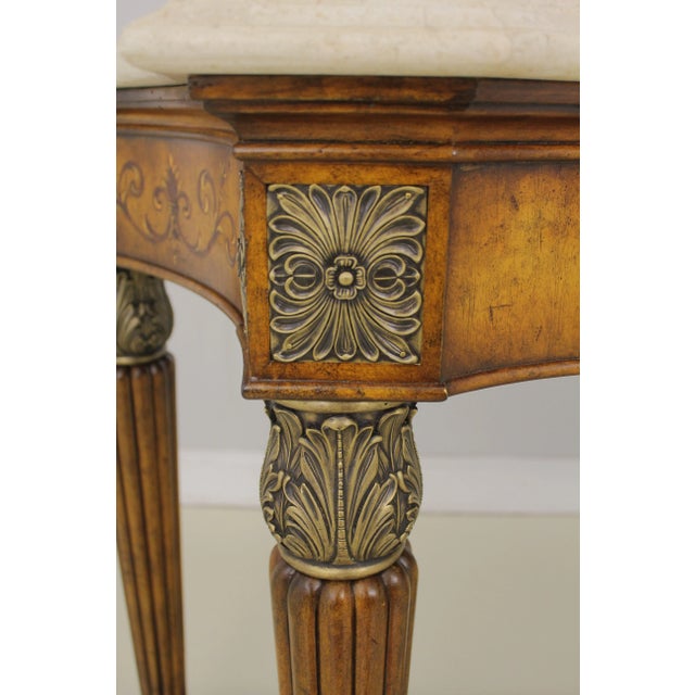 Maitland Smith Marble Top Large Console Table For Sale - Image 9 of 13