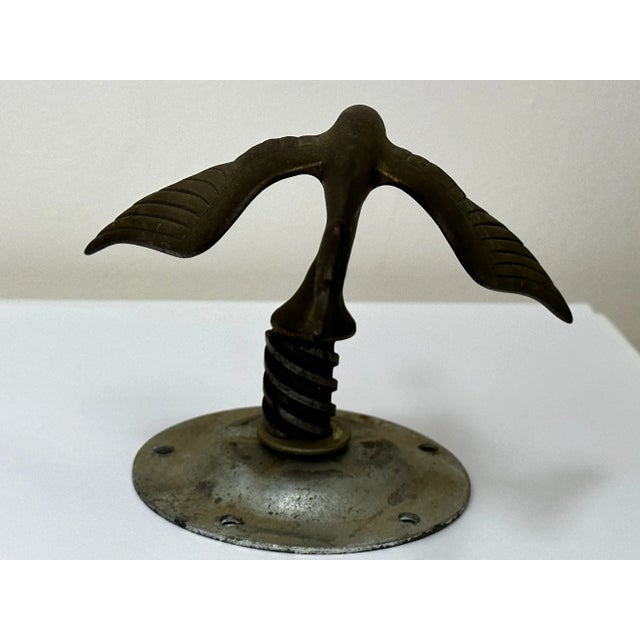 1930s Art Deco British Brass Flying Stork Bird Car Mascot Figurine For Sale - Image 4 of 11
