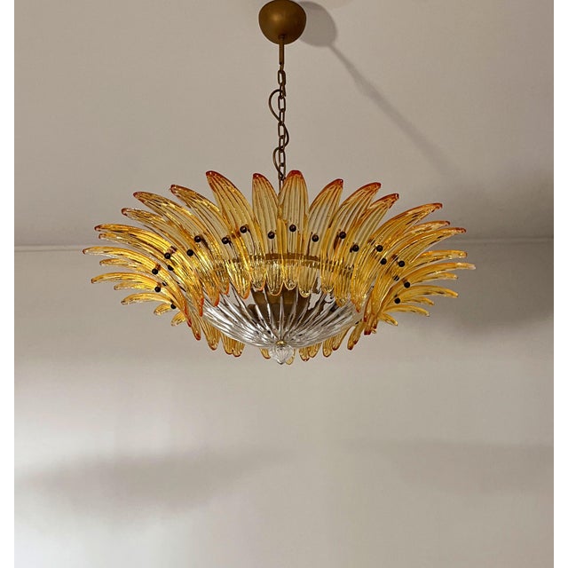 Murano Pendant Light in Amber Glasses, 1990s For Sale - Image 16 of 16