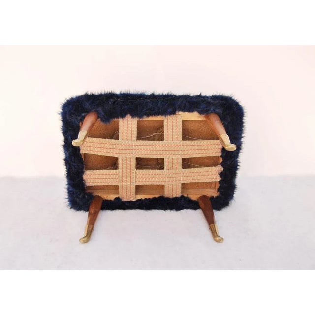 1940s Footstool with Faux Fur Seat, 1940s For Sale - Image 5 of 6