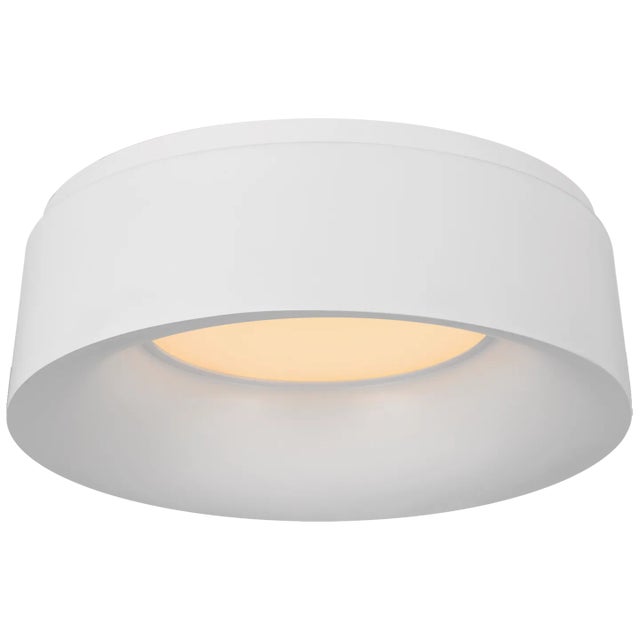 Halo Small Flush Mount in Matte White Designer: Barbara Barry Canopy: 10" Round Mounting: Flush Shade Detail: No Option...