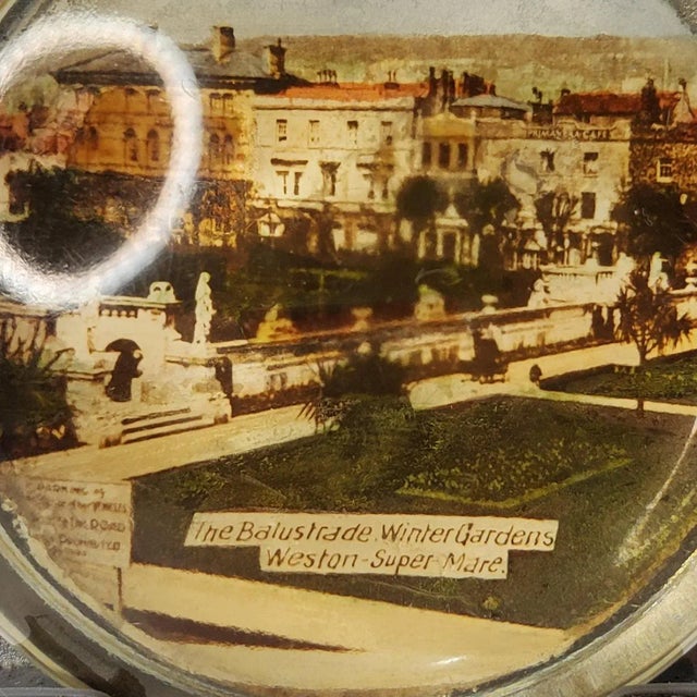 English Mid Century Balustrade Winter Gardens Glass Paper Weight For Sale - Image 3 of 7