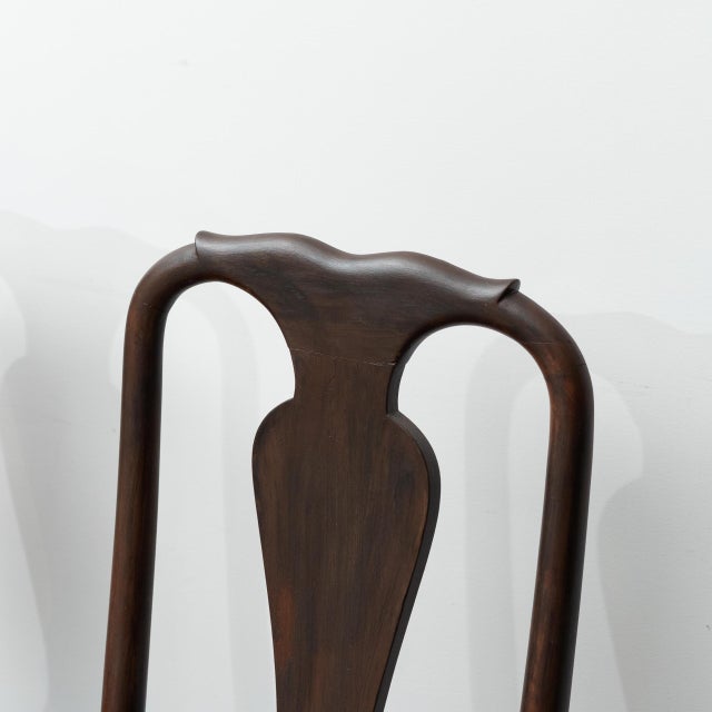 1950s Brown Wood and Fabric Chairs, 1950s, Set of 4 For Sale - Image 5 of 12