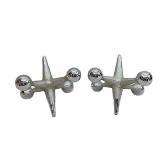 Mid-Century Modern Mid-Century Modern Bill Curry Design Line Chrome Jacks Bookends - A Pair For Sale - Image 3 of 4