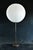 Made with an antique floor lamp base and a vintage boat horn, this floor lamp stands 67 inches tall and 30 inches wide...