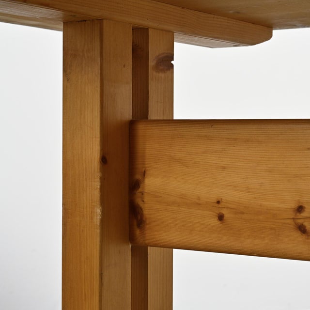 1970s Pine Dining Table for Les Arcs, France, 1970s For Sale - Image 5 of 13