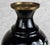 Metal Vintage 14" Chinese Brass & Black Enamel Mother of Pearl Inlaid Vase For Sale - Image 7 of 11