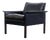 Rosewood and Vintage Black Leather Lounge Chair by Hans Olsen for CS Møbler For Sale