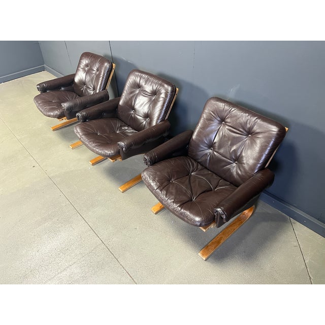 Kengu Armchairs from Elsa & Nordahl Solheim, 1960s, Set of 3 For Sale - Image 3 of 17